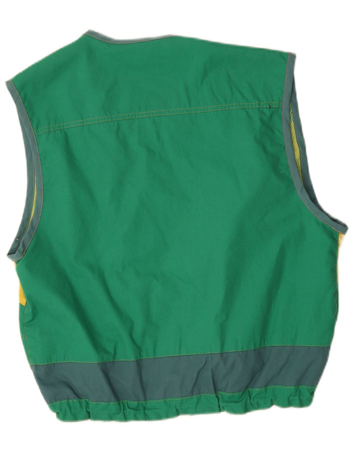 Master Mens Gilet UK 40 Large Green Colourblock Βαμβακερό