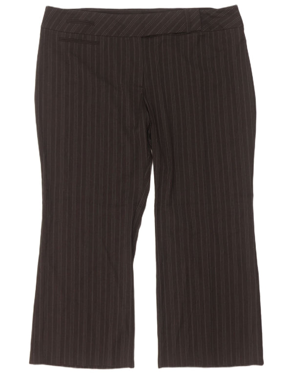 Marks & Spencer Γυναικείο παντελόνι UK 20 2XL W44 L28 Γκρι ριγέ