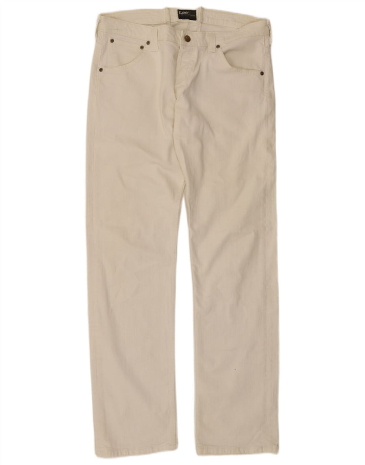 Lee Womens Powell Jeans W36 L33 Λευκό βαμβακερό