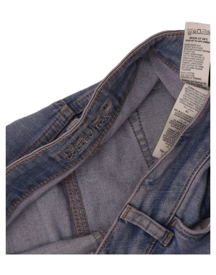 Marks & Spencer Γυναικεία Indigo Distressed Τζιν φούστα UK 12 Medium W32 Blue