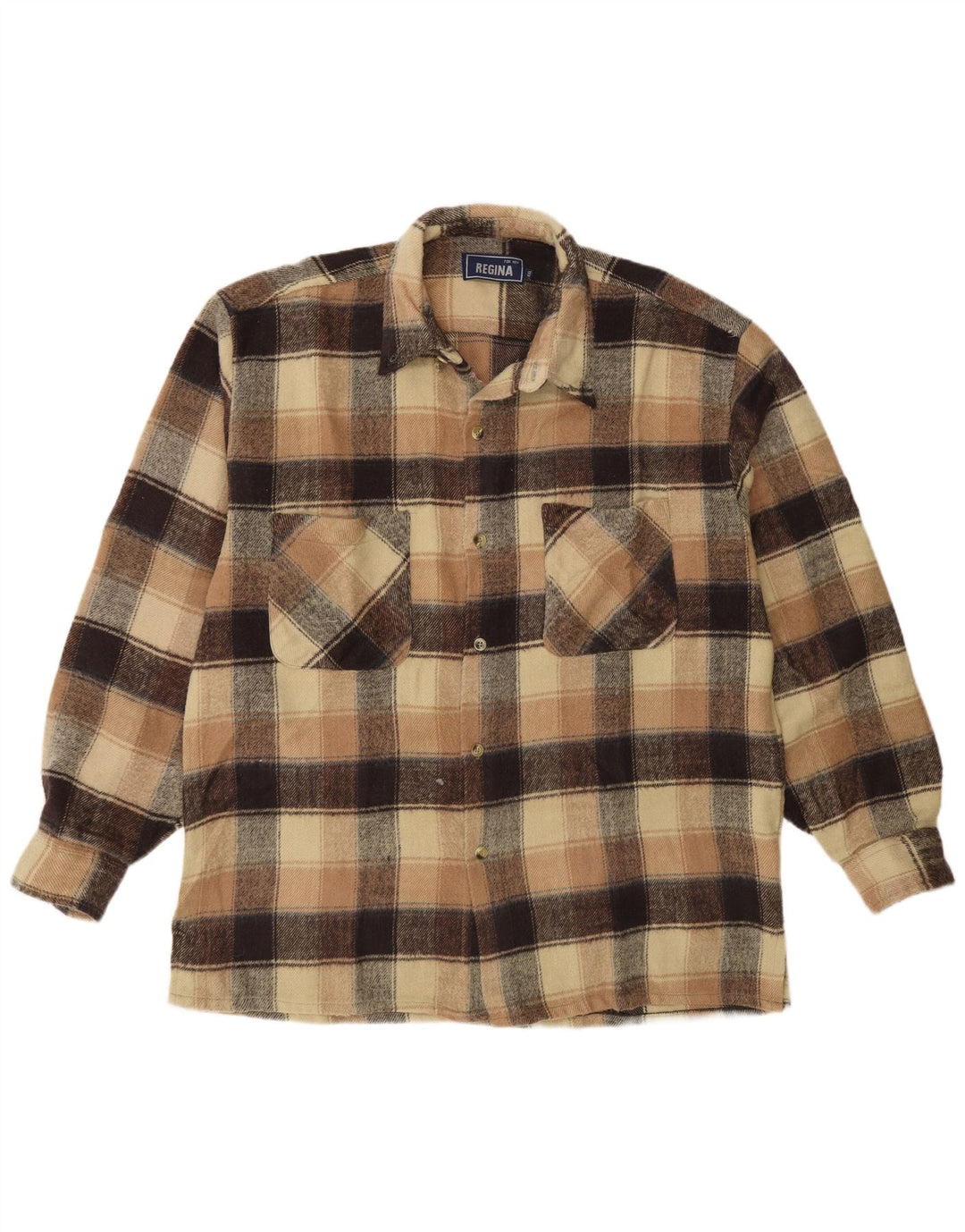 Ανδρικό φανελένιο πουκάμισο Regina 2XL Beige Check Acrylic
