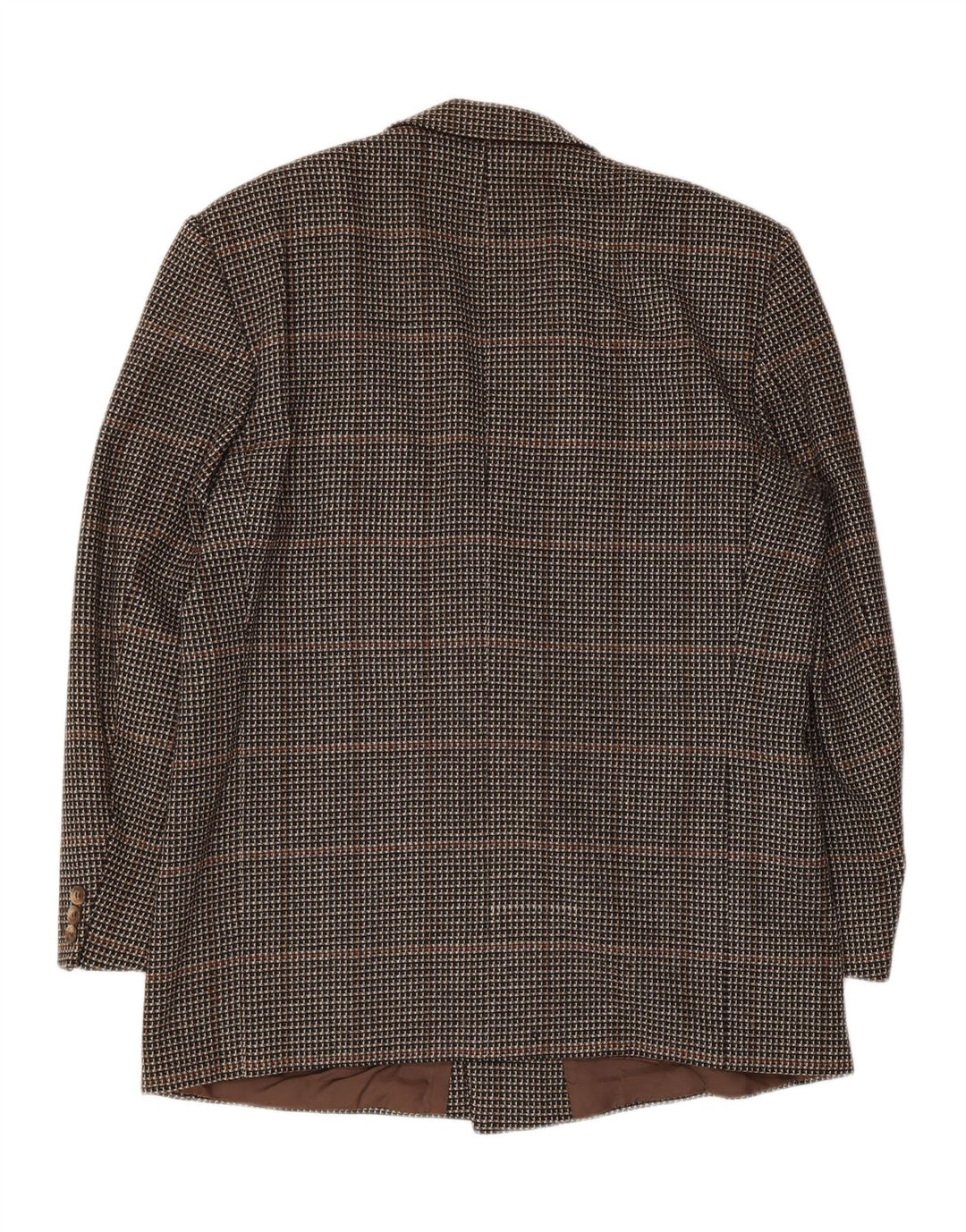 Vintage Ανδρικό Σακάκι Μπλέιζερ με διπλό στήθος IT 50 Large Brown Check Wool