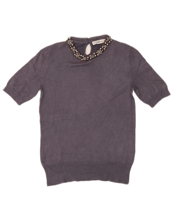 Zara Γυναικεία Μπλούζα Τοπ UK 12 Medium Navy Blue