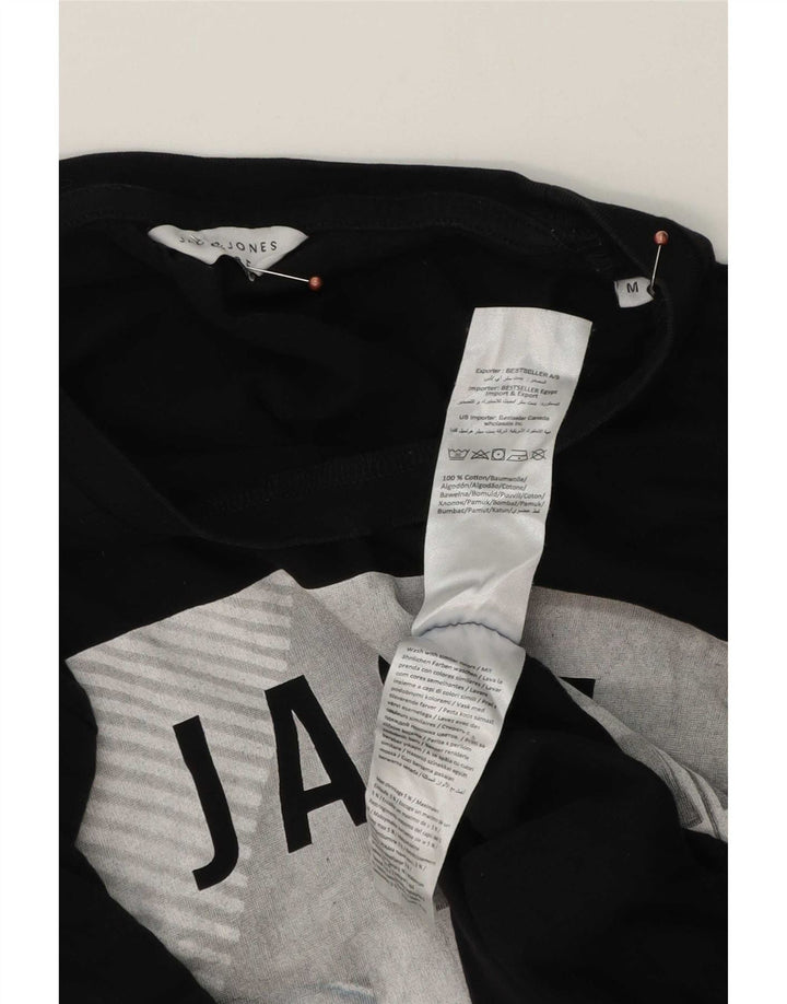 Jack & Jones Ανδρικό γραφικό T-Shirt Top Μεσαίο μαύρο βαμβακερό