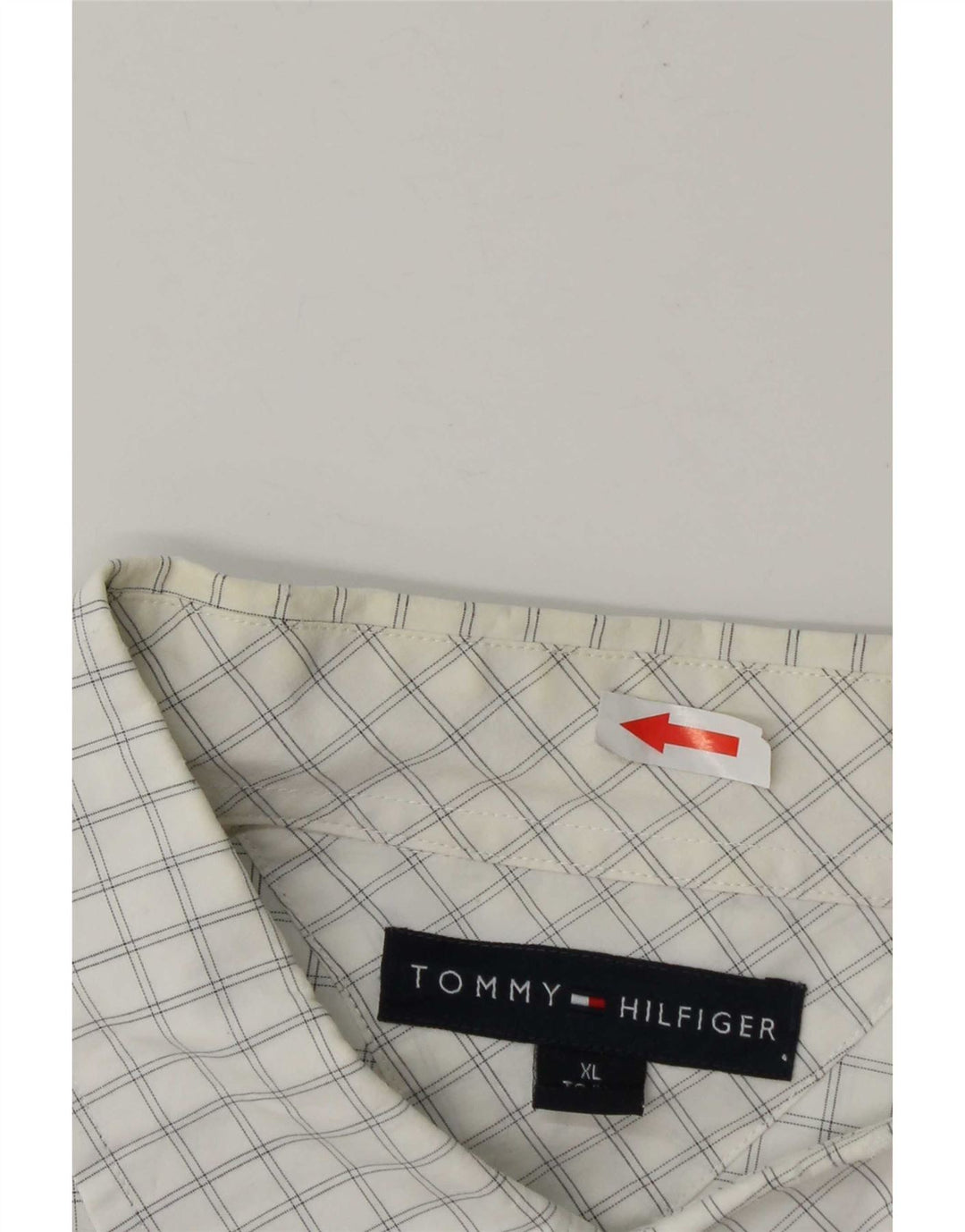 Ανδρικό πουκάμισο Tommy Hilfiger XL White Check Cotton