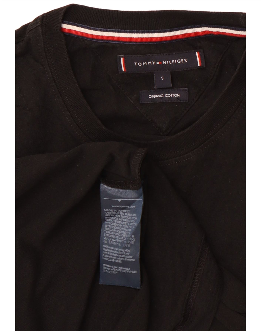 TOMMY HILFIGER Ανδρικό T-Shirt Top Μικρό μαύρο βαμβακερό