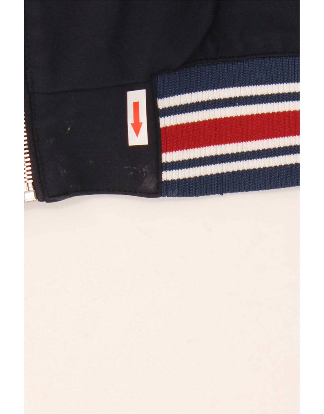 Zara Ανδρικό Bomber Jacket UK 40 Large Navy Blue ριγέ βισκόζη