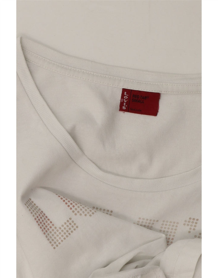 Γυναικείο γραφικό T-Shirt Levi's Top UK 10 Small White