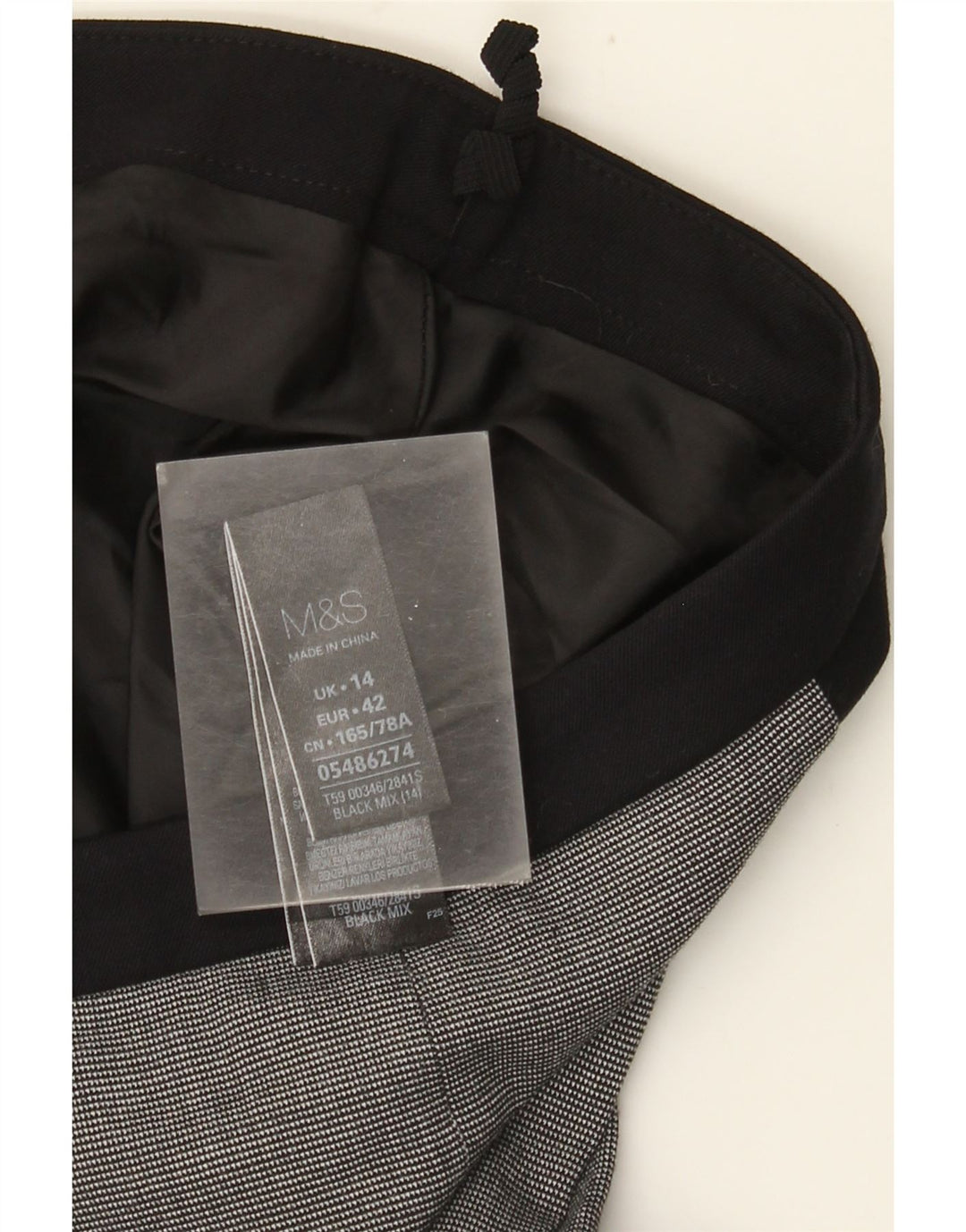 Marks & Spencer Γυναικεία Pencil Φούστα UK 14 Large W34 Black Check Polyester