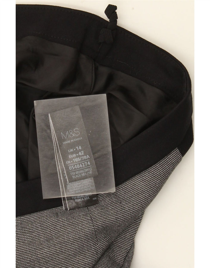 Marks & Spencer Γυναικεία Pencil Φούστα UK 14 Large W34 Black Check Polyester