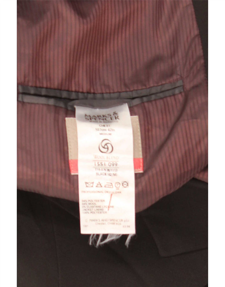 Marks & Spencer Ανδρικό μπουφάν blazer UK 42 μεγάλο μαύρο πολυεστέρα