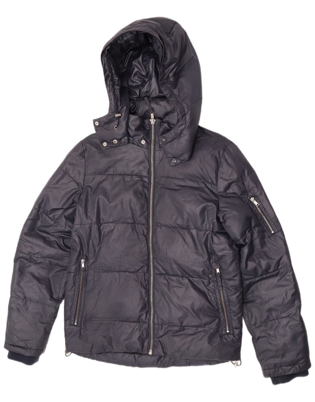 Lee Ανδρικό μπουφάν με κουκούλα UK 36 Small Navy Blue Polyester