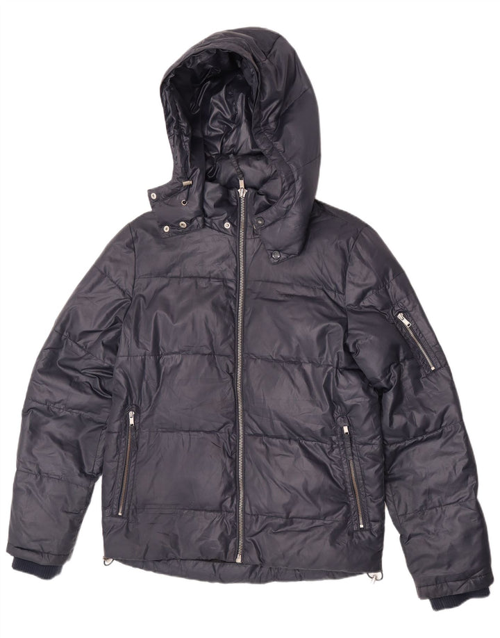 Lee Ανδρικό μπουφάν με κουκούλα UK 36 Small Navy Blue Polyester