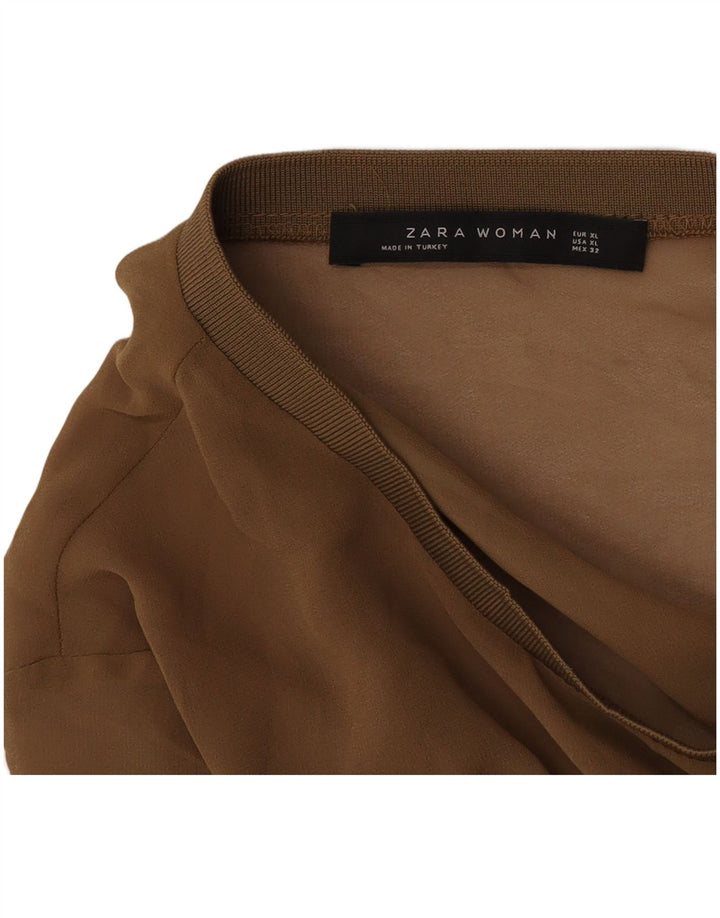 Zara Γυναικείο Βασικό Φόρεμα UK 18 XL Καφέ