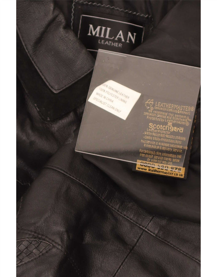 Milan Γυναικείο Δερμάτινο Παλτό UK 12 Medium Black Floral