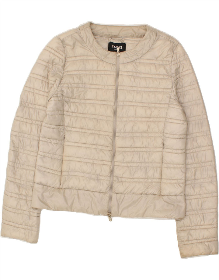MARELLA Womens Padded Jacket UK 14 Medium Beige Polyamide | Vintage Marella | Thrift | Second-Hand Marella | Used Clothing | Messina Hembry 