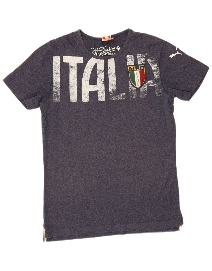 Γραφικό T-Shirt Puma Mens Italia Top Medium Navy Blue