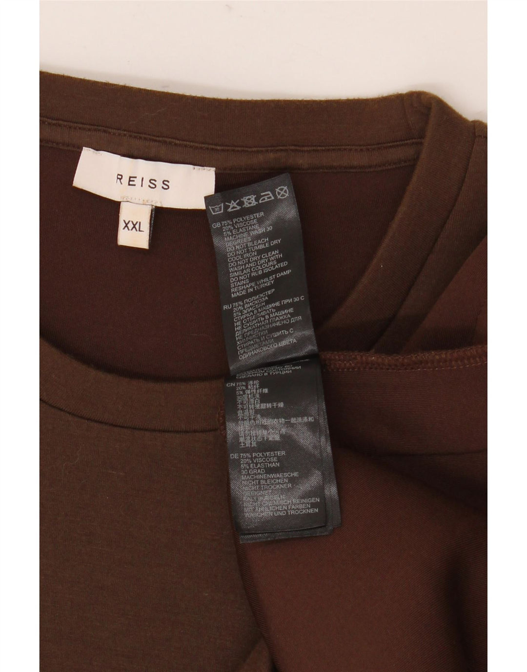 Ανδρικό T-Shirt Reiss Top 2XL καφέ πολυεστέρας