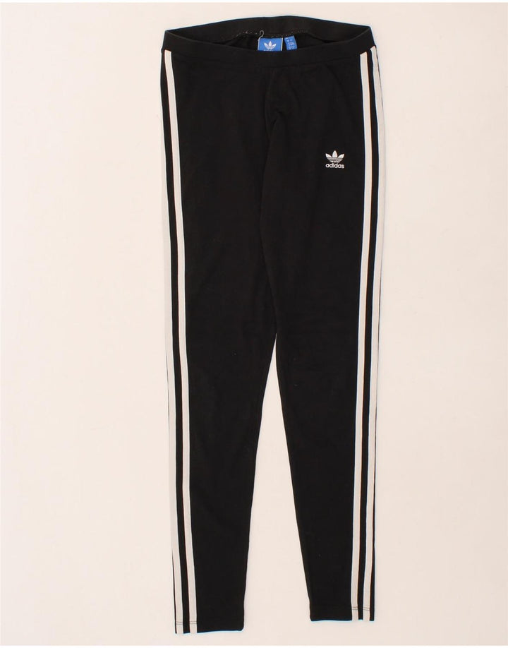ADIDAS Womens Leggings UK 8 Small Black Cotton Vintage Adidas and Second-Hand Adidas from Messina Hembry 
