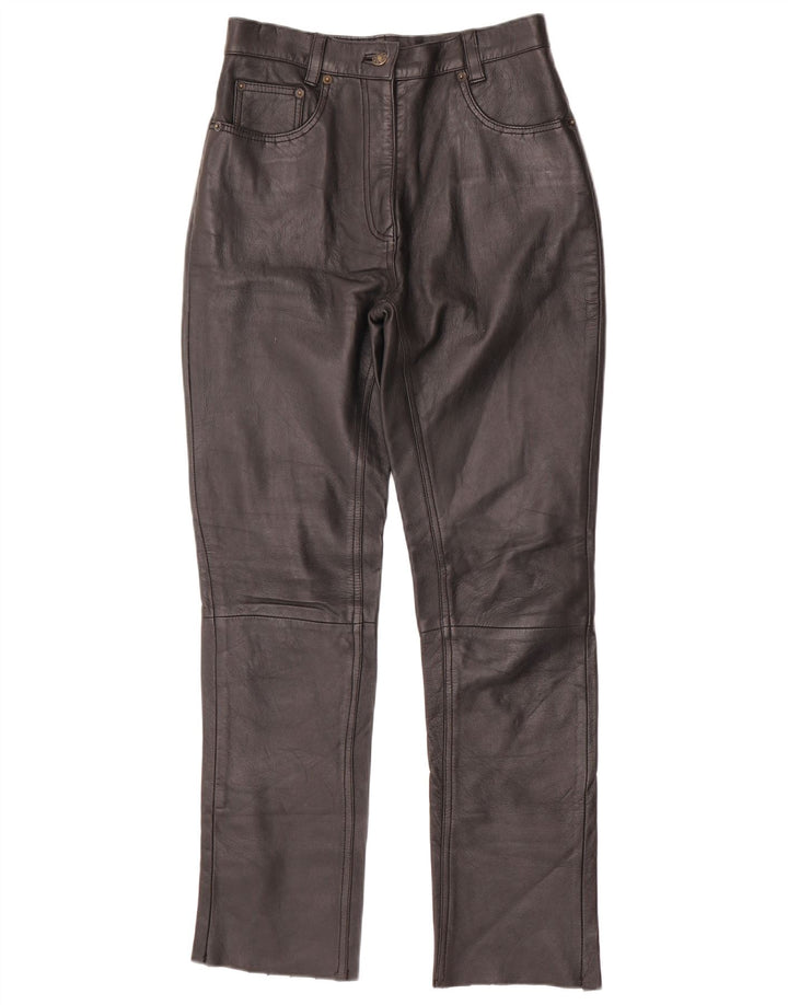 Γυναικείο Slim Δερμάτινο Παντελόνι VINTAGE W28 L30 Μαύρο