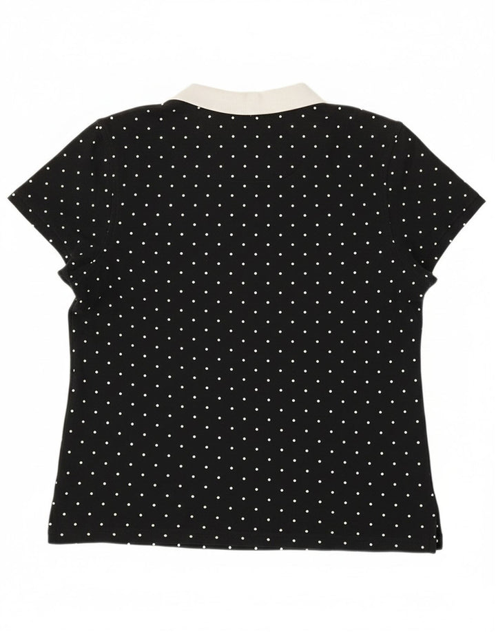 Fred Perry γυναικείο μπλουζάκι πόλο UK 14 Μεγάλο βαμβακερό μαύρο στίγμα