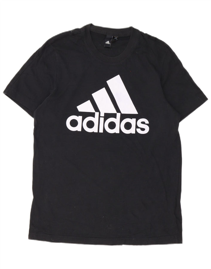 Ανδρικό γραφικό T-Shirt Adidas Top Μεσαίο μαύρο βαμβακερό