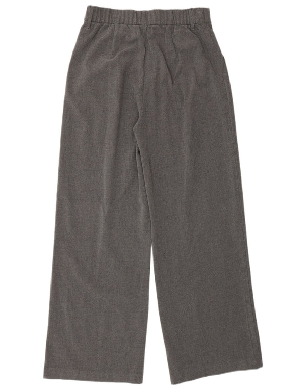 HOLLISTER Womens High Waist Wide Leg Chino Trousers W26 L29 Grey Polyester