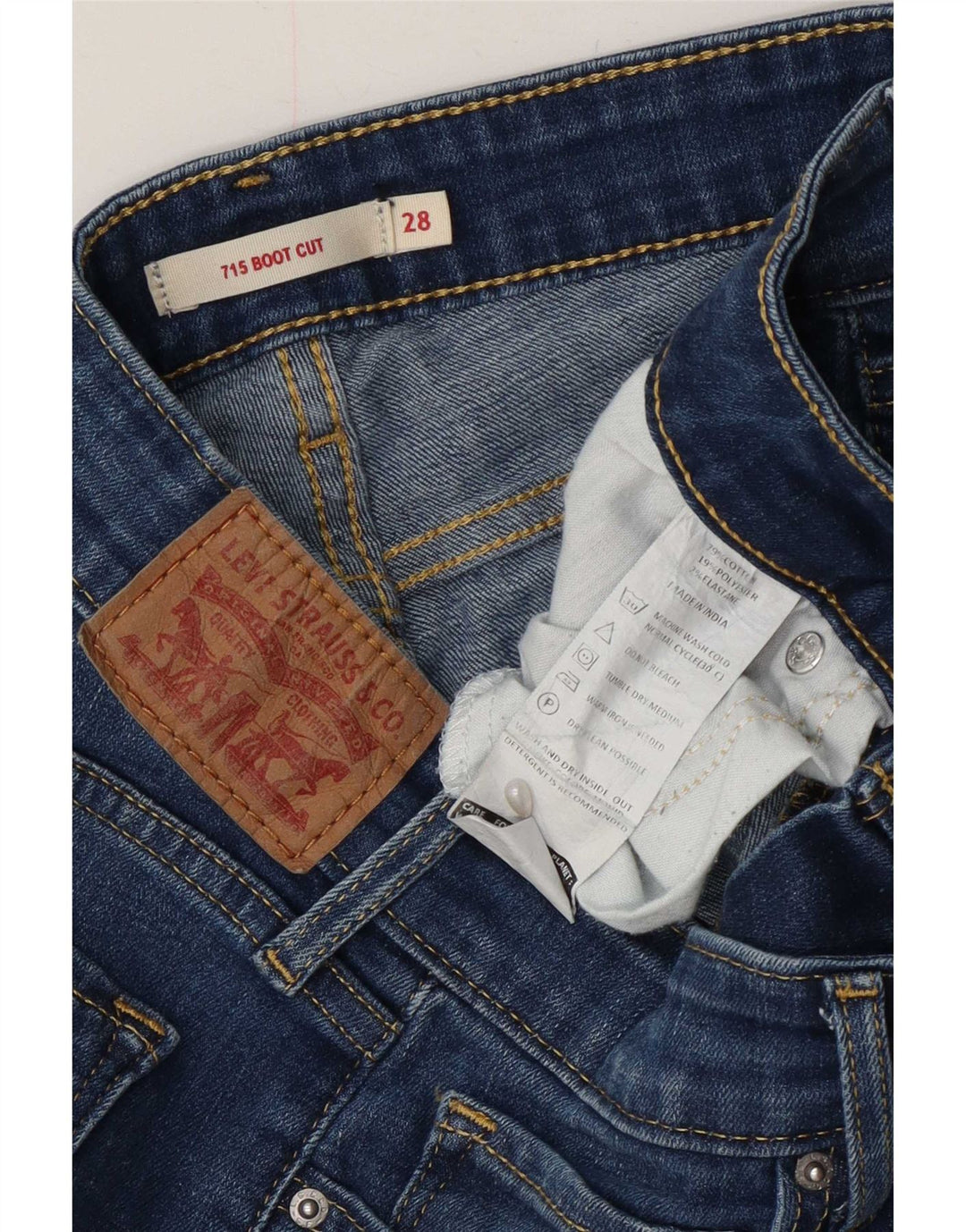 Levi's Womens 715 Bootcut Jeans W28 L28 Blue Cotton