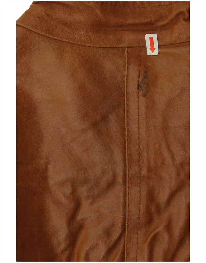 Bayside Γυναικείο Δερμάτινο Μπουφάν UK 10 Small Brown Δερμάτινο