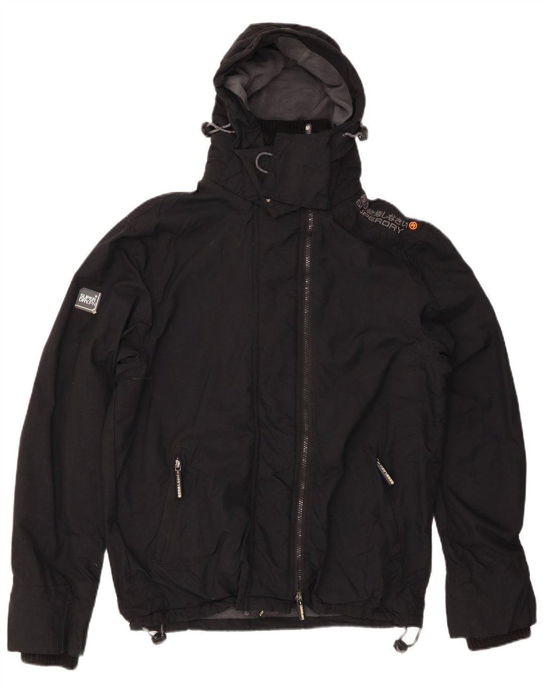 SUPERDRY Γυναικείο Windcheater με κουκούλα Windbreaker Jacket UK 14 Medium Black