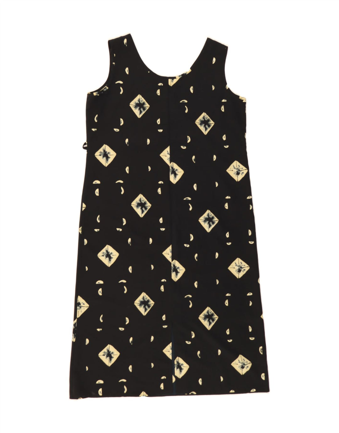 VINTAGE Womens Abstract Pattern Sleeveless Shift Dress UK 16 Large  Black Vintage Vintage and Second-Hand Vintage from Messina Hembry 