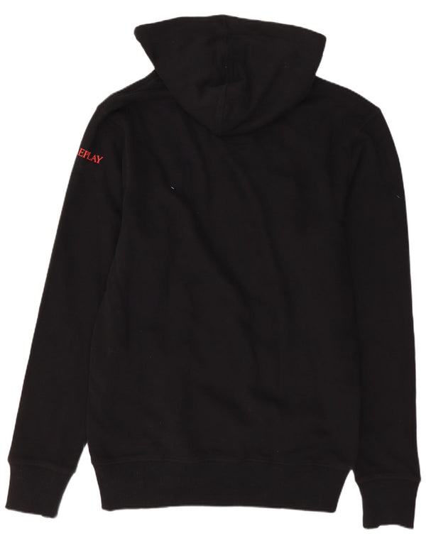 REPLAY Ανδρική MTV Μουσική Τηλεόραση Graphic Hoodie Jumper Medium Black Cotton