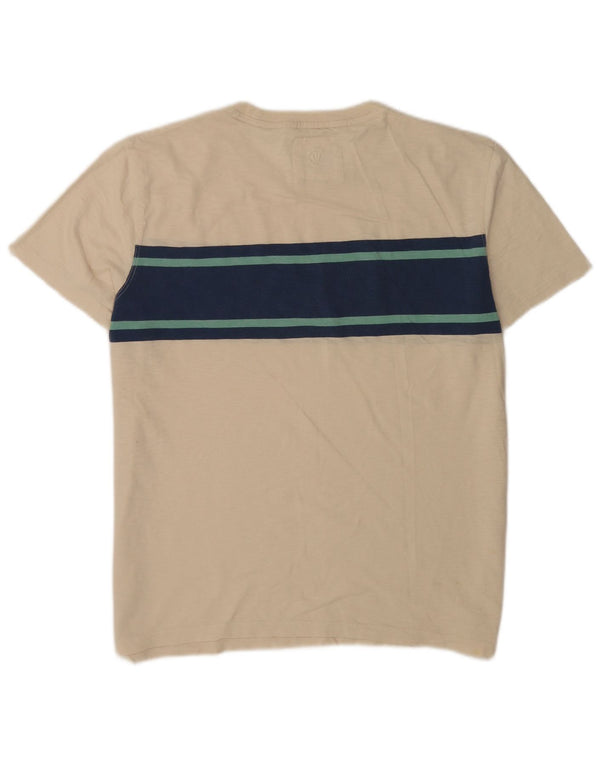 Ανδρικό T-Shirt Fat Face Top Large Beige Colourblock Βαμβακερό