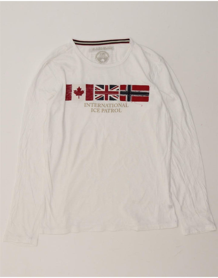 Napapijri Ανδρικό γραφικό τοπ μακρυμάνικο μεγάλο λευκό