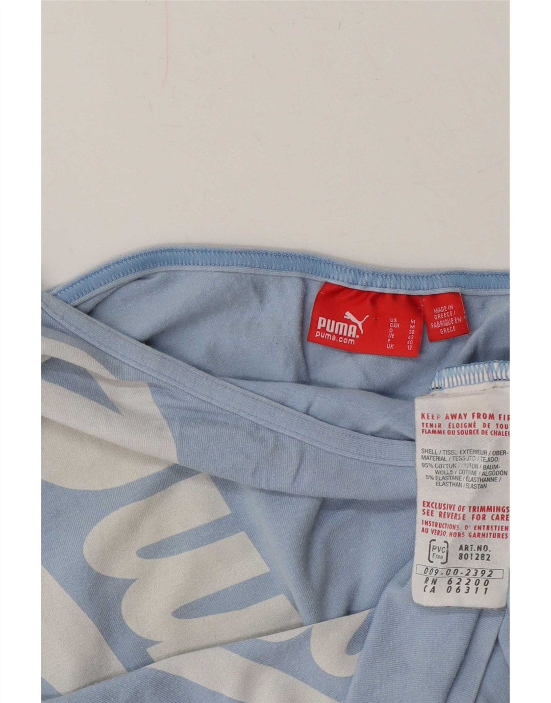 Puma Γυναικείο Graphic One Shoulder Top UK 12 Medium Blue Cotton