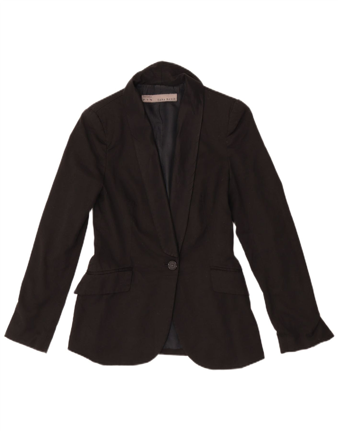 Zara Γυναικείο Μπουφάν 1 Κουμπί Blazer UK 10 Small Black Polyester