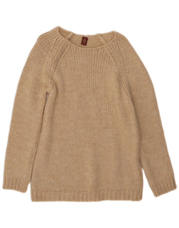 Dondup Γυναικείο πουλόβερ με λαιμόκαυστο UK 10 Small Beige Wool Merino
