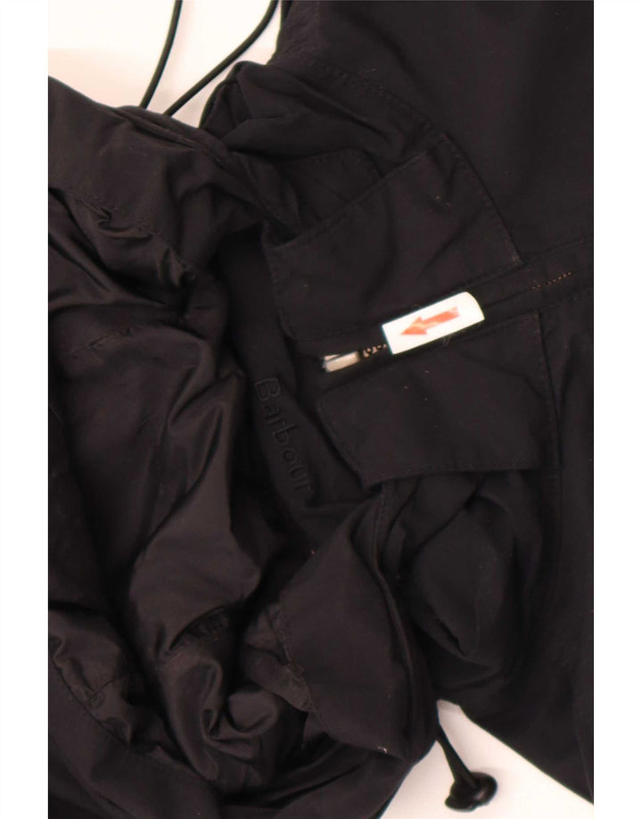 Barbour Γυναικείο μπουφάν βροχής με κουκούλα UK 14 μεγάλο μαύρο βαμβακερό
