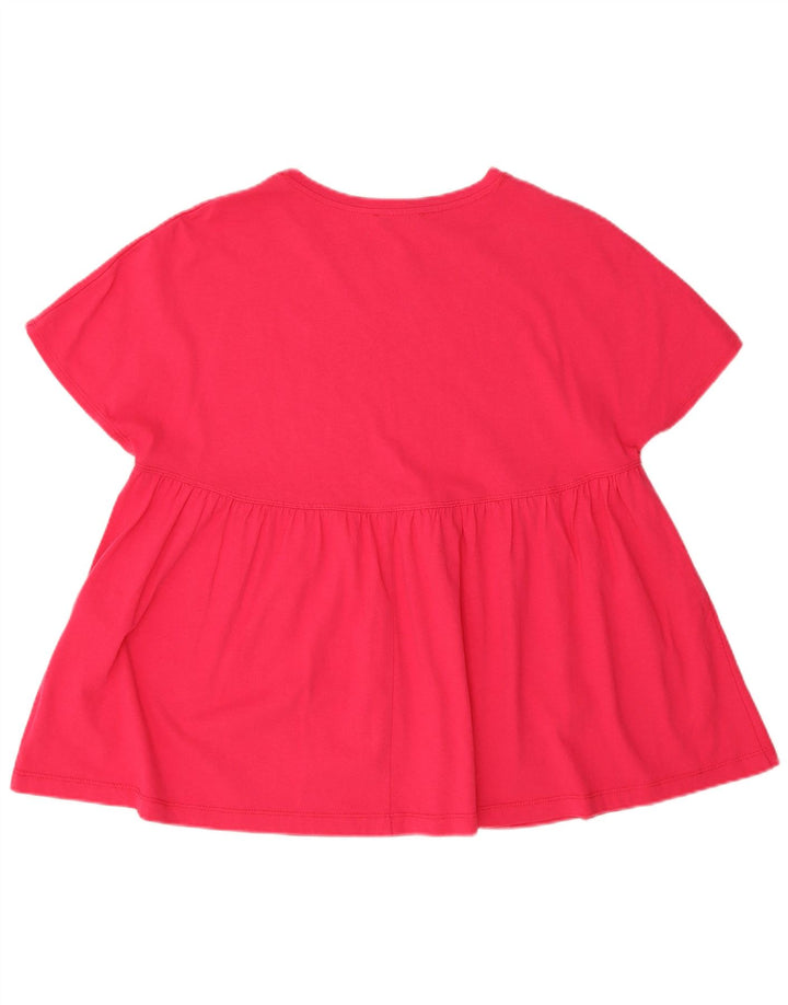 Zara Γυναικείο T-Shirt Top UK 14 Medium Pink Βαμβακερό