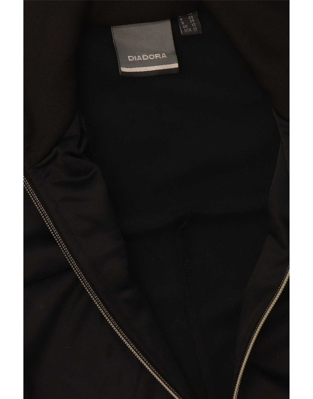 Diadora Γυναικεία αθλητική φόρμα γραφικών Top Jacket UK 12 Medium Black Polyester
