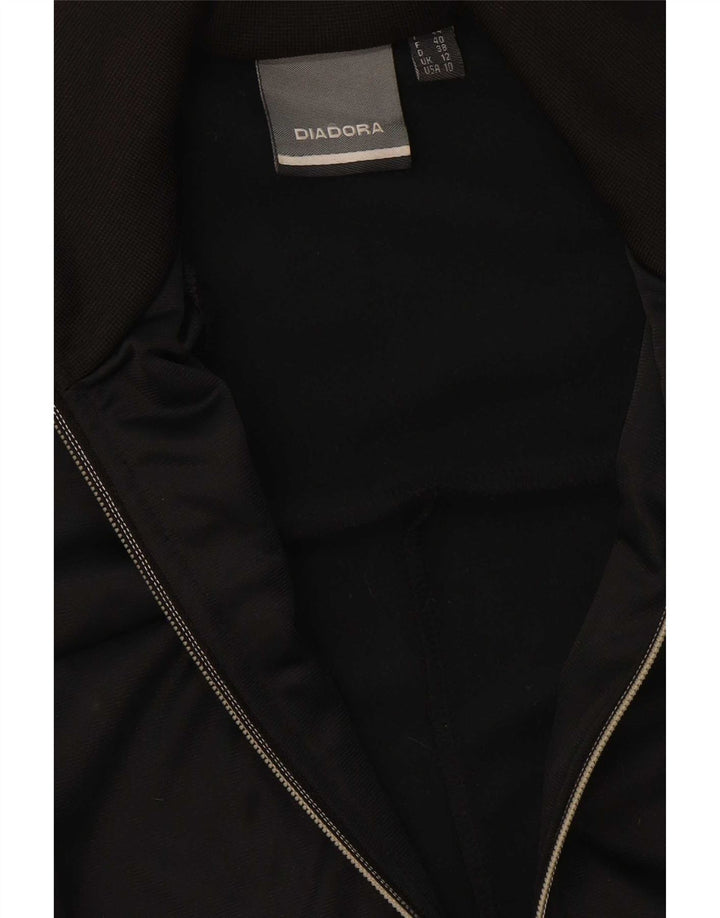 Diadora Γυναικεία αθλητική φόρμα γραφικών Top Jacket UK 12 Medium Black Polyester