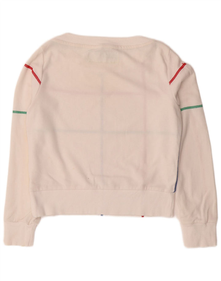 BENETTON Γυναικεία φούτερ Crop Jumper UK 10 Small White Ride