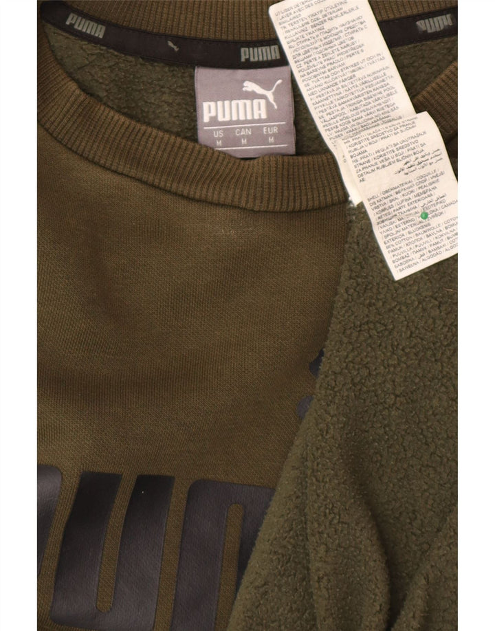 Ανδρικό γραφικό φούτερ Puma Jumper Medium Khaki Βαμβακερό