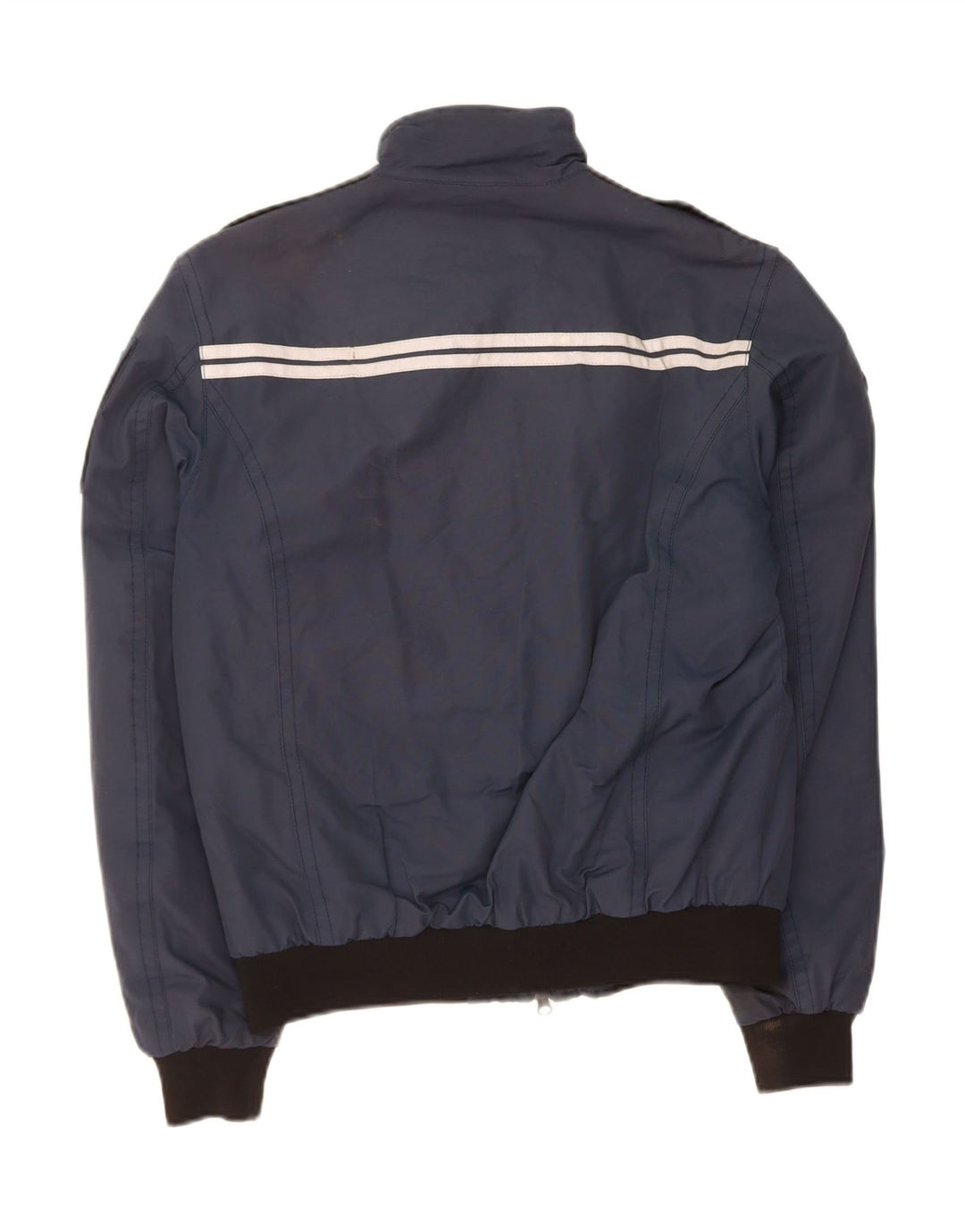 MUSEUM Mens Padded Bomber Jacket UK 38 Medium Navy Blue Polyamide
