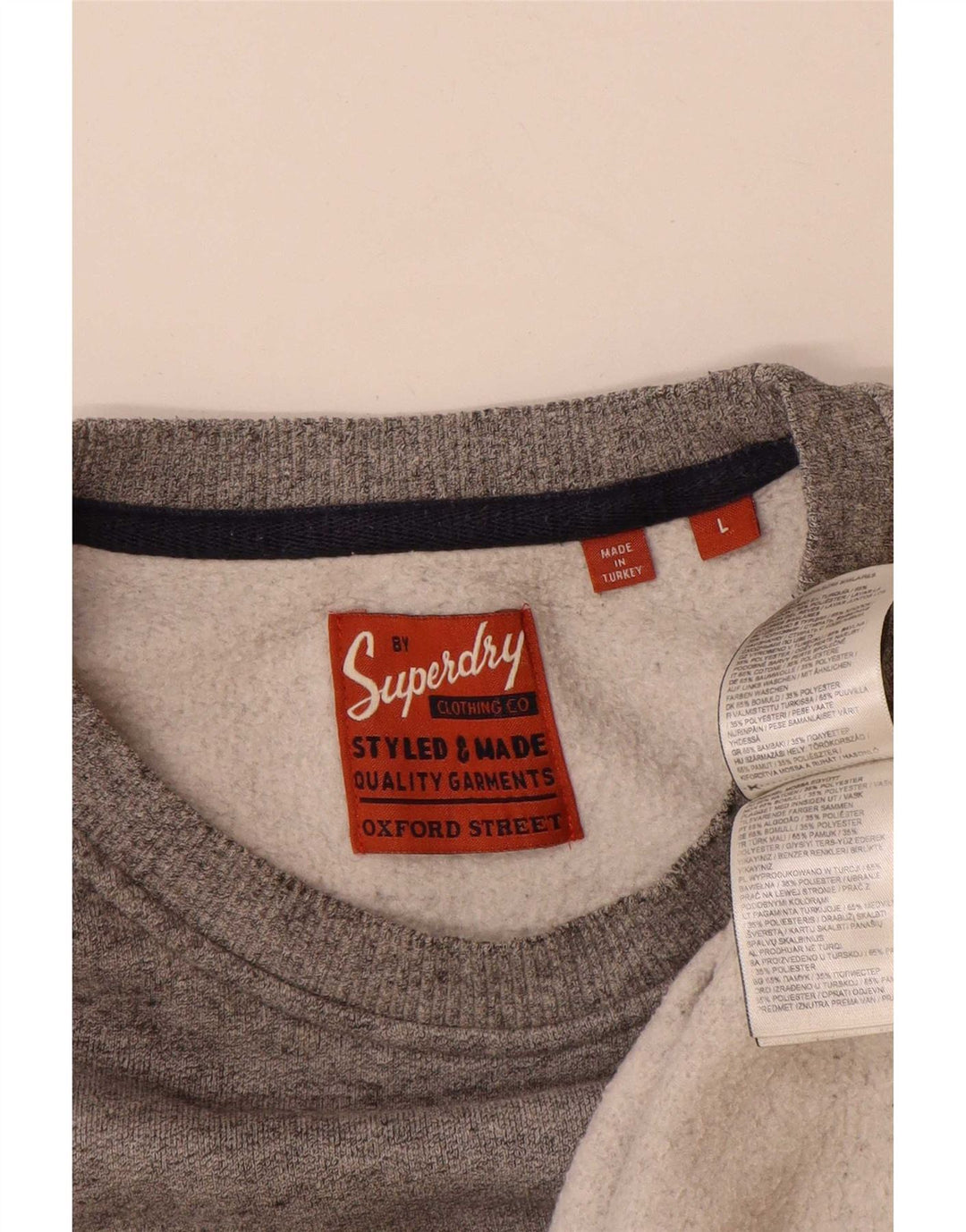 Ανδρικό γραφικό φούτερ Superdry, βαμβακερό γκρι μεγάλο