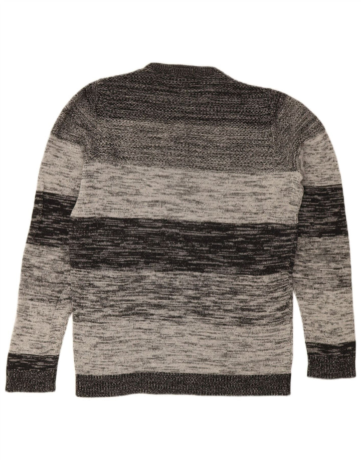 Jack & Jones Ανδρικό πουλόβερ με λαιμόκοψη, μικρό γκρι ριγέ