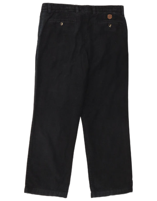 Marks & Spencer Mens Blue Harbour Chino Trousers W34 L29 Black Cotton