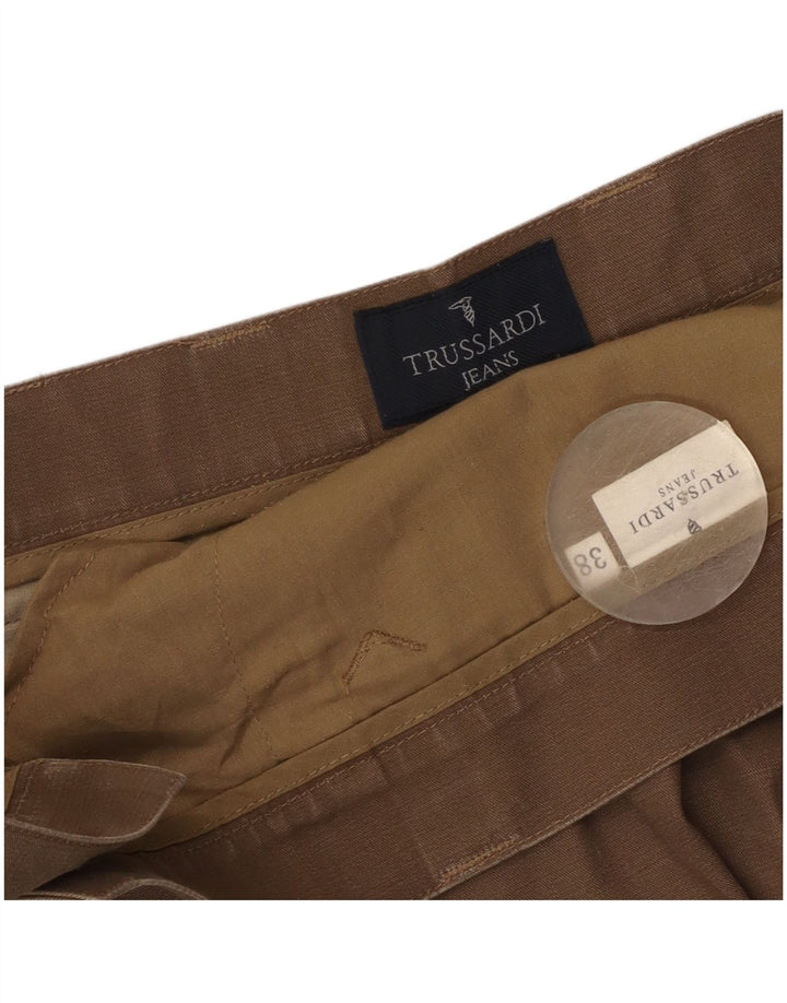 Ανδρικό ίσιο casual παντελόνι Trussardi W38 L31 Καφέ