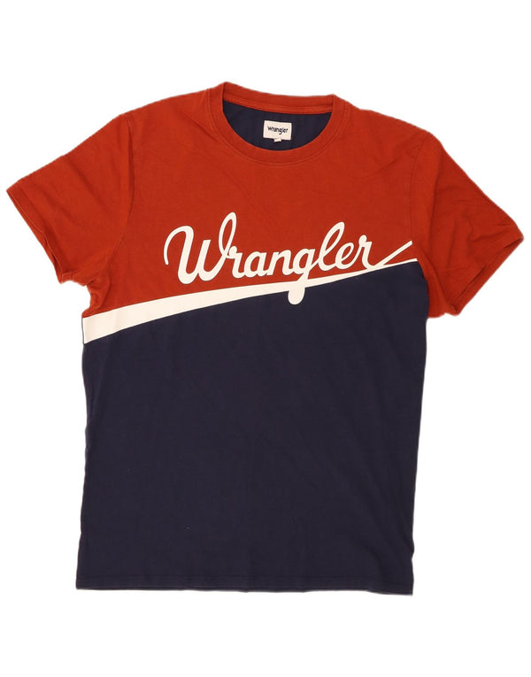 Ανδρικό γραφικό μπλουζάκι Wrangler Top Large Navy Blue Colorblock Βαμβακερό