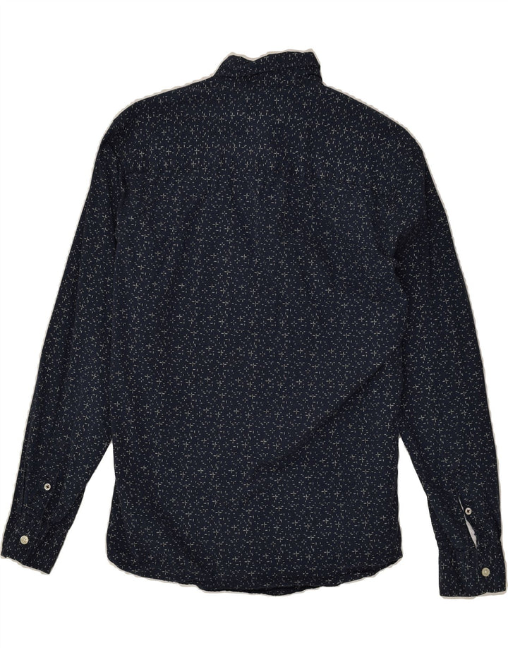 JACK & JONES Mens Abstract Pattern Shirt Medium Navy Blue Flecked Cotton | Vintage Jack & Jones | Thrift | Second-Hand Jack & Jones | Used Clothing | Messina Hembry 
